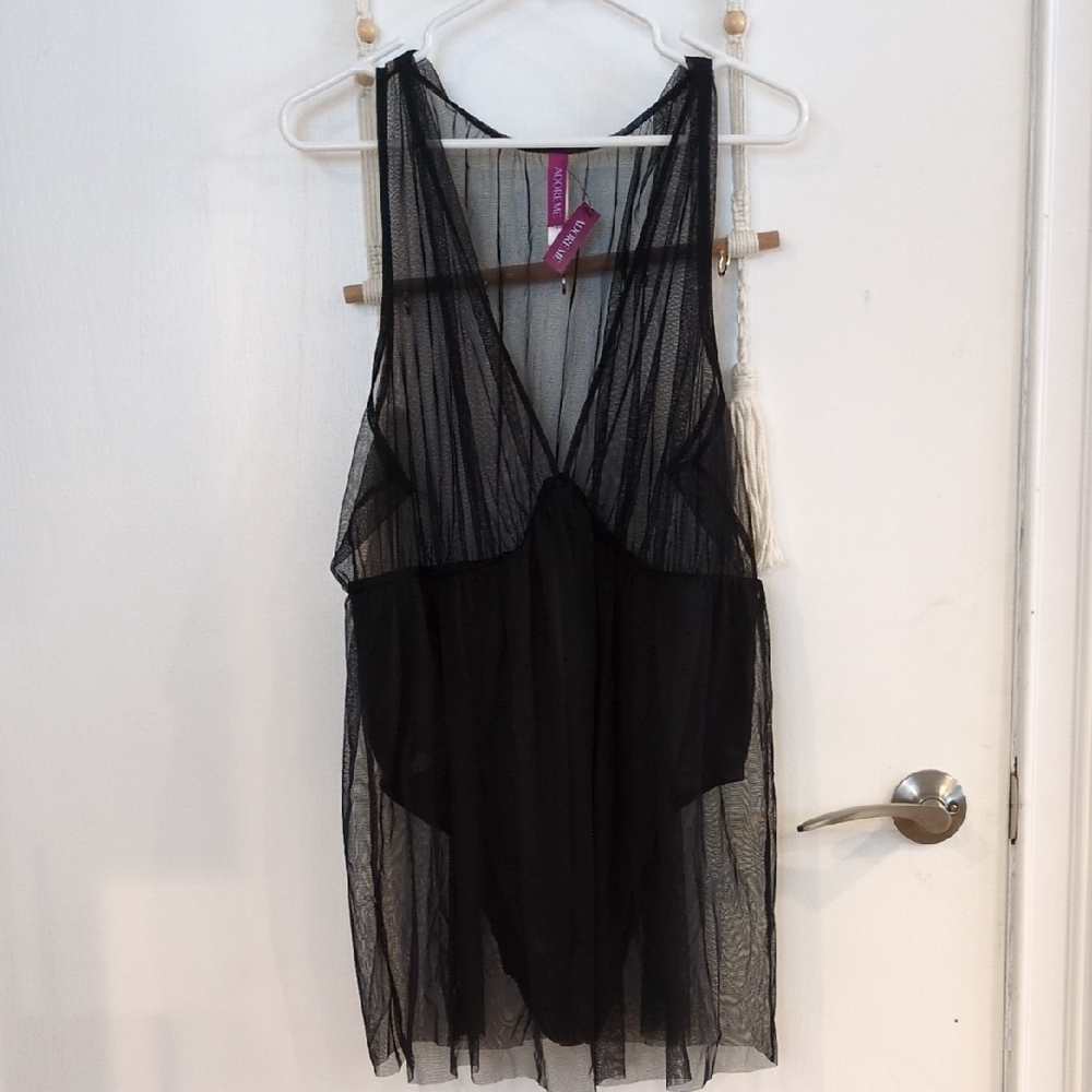 Adore Me Black Sheer Chemise